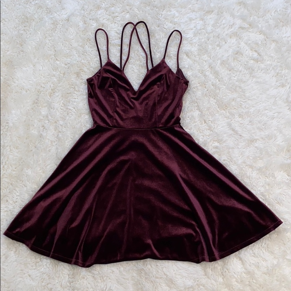 Burgundy Velvet Dress